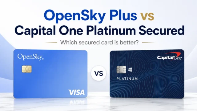 OpenSky Plus vs Capital One Platinum Secured credit cards side-by-side comparison for building credit in 2026